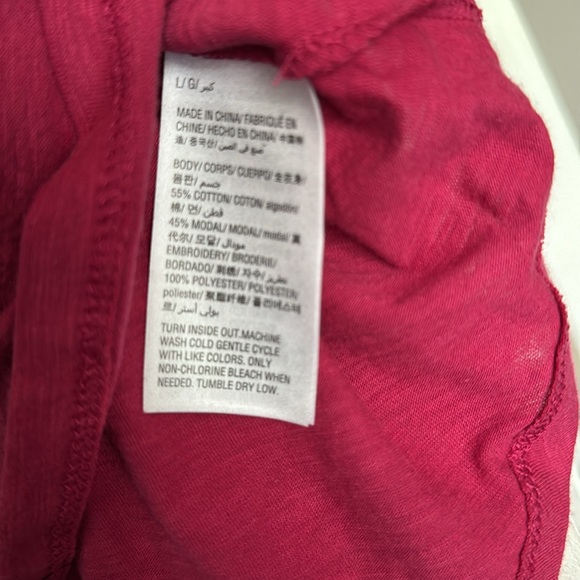 Style & Co Raspberry Scoopneck Pattern T Shirt Siz L NWT - Picture 6 of 6